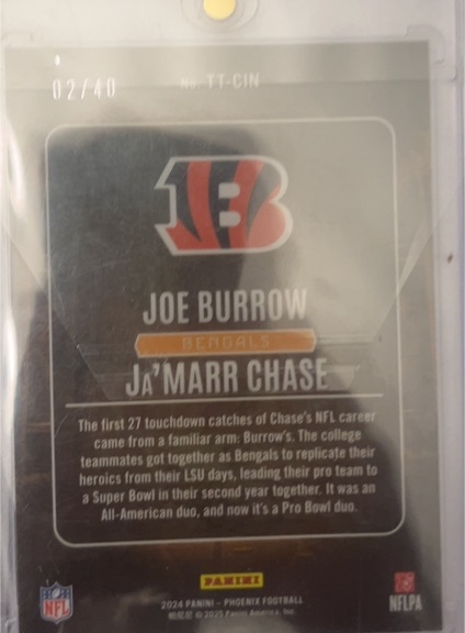 2024 Panini Phoenix Football #TT-CIN Joe Burrow / Ja'Marr Chase — front