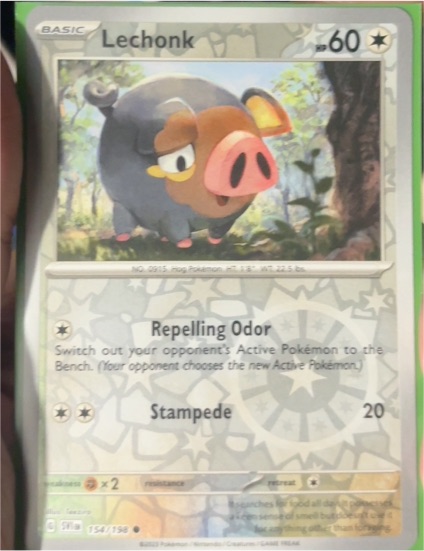 2023 Pokemon Scarlet & Violet #154 Lechonk Reverse Holo — front