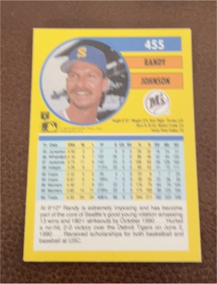 1991 Fleer #455 Randy Johnson — front