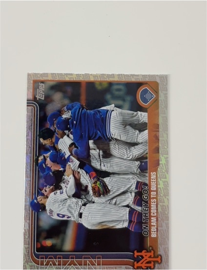 2025 Topps Series 2 #432 On They Go! Bedlam Comes To Queens New York Mets — front