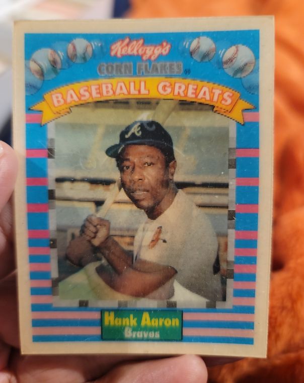 1991 Kellogg's Corn Flakes Baseball Greats #2 Hank Aaron — front
