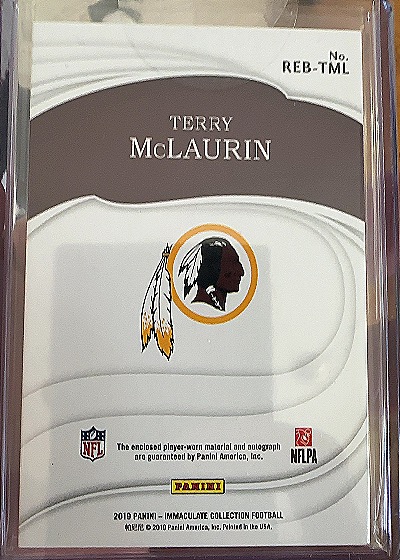 2019 Panini Immaculate Collection #REB-TML Terry McLaurin — back