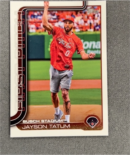 2025 Topps Series 1 #FP-5 Jayson Tatum First Pitch — front