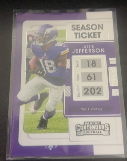 2021 Panini Contenders Season Ticket #63 Justin Jefferson — front