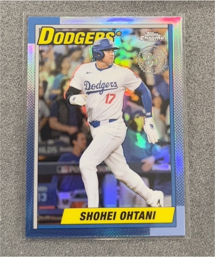 2025 Topps Chrome #90CB-7 Shohei Ohtani 1990 35th Anniversary Dodgers — front