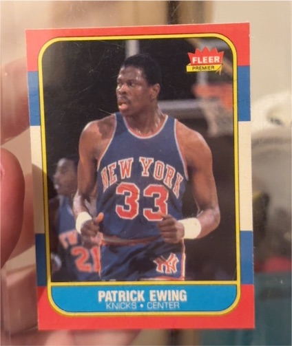 1986 Fleer Basketball #32 Patrick Ewing Rookie Card — front
