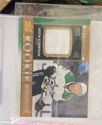 2021-22 Upper Deck #RR2 Jason Robertson Rookie Retrospective Jersey — front