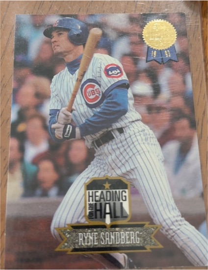 1993 Leaf #8 Ryne Sandberg Heading for the Hall — front