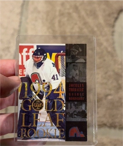 1994 Leaf #15 Jocelyn Thibault Gold Leaf Rookie — front