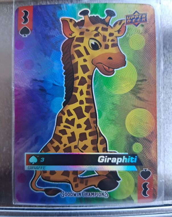 2021 Upper Deck Goodwin Champions Playing Cards #3 SPADES Giraphiti Giraffe — front