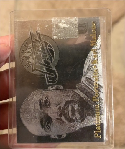 1996 Metal Platinum Portraits #7 Karl Malone — front