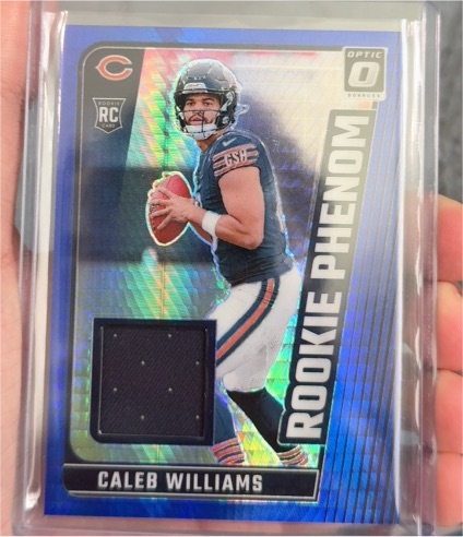 2024 Panini Donruss Optic #RPB-CWS Caleb Williams Rookie Phenom Blue Hyper Patch — front