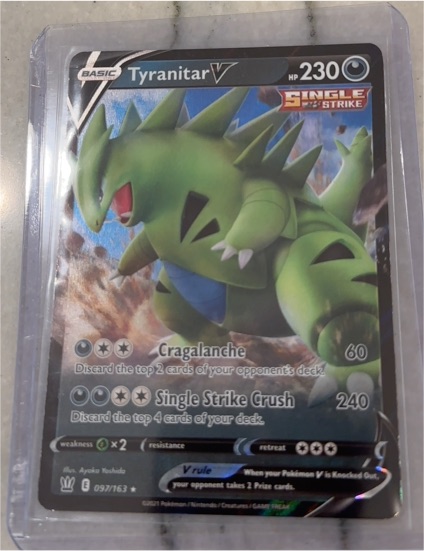 2021 Pokémon SWSH05: Battle Styles #097 Tyranitar V — front