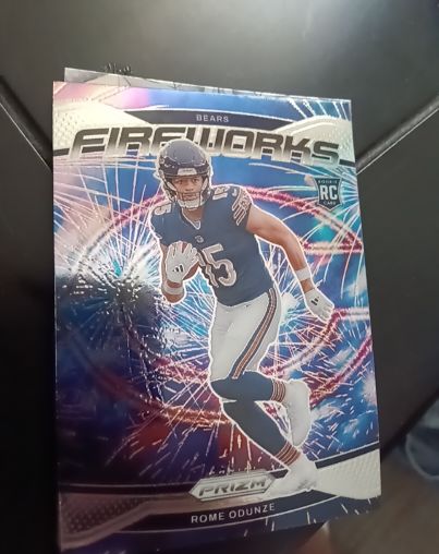 2024 Panini Prizm Fireworks #19 Rome Odunze — front