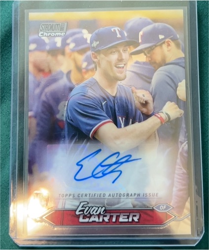 2024 Topps Stadium Club Chrome Autographs #SCBA-EC Evan Carter — front