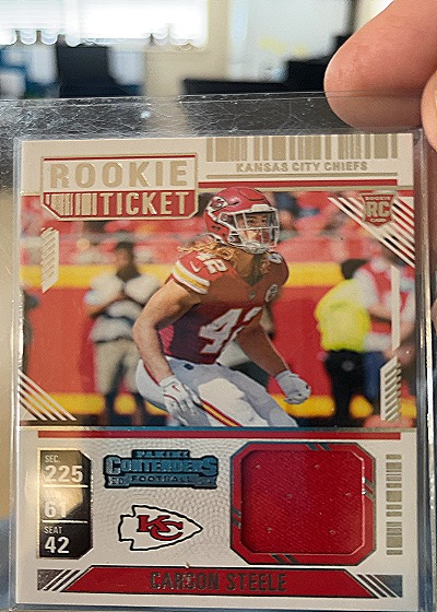 2023 Panini Contenders Rookie Ticket #225 Carson Steele — front