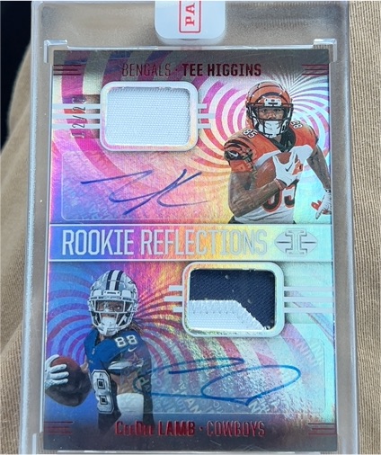 2020 Panini Illusions Rookie Reflections Dual Patch Auto #/10 Tee Higgins & CeeDee Lamb — front