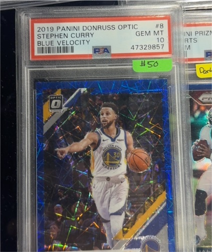 2019 Panini Donruss Optic #8 Stephen Curry Blue Velocity — front