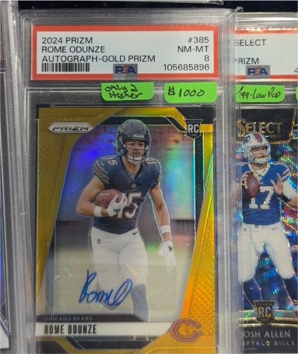 2024 Panini Prizm #385 Rome Odunze Autograph Gold Prizm — front