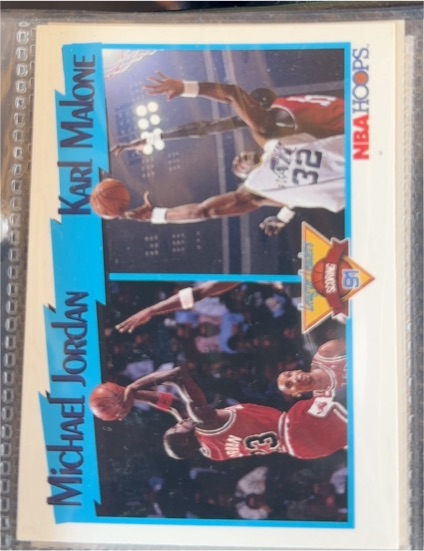 1991-92 Hoops #306 Michael Jordan / Karl Malone — front
