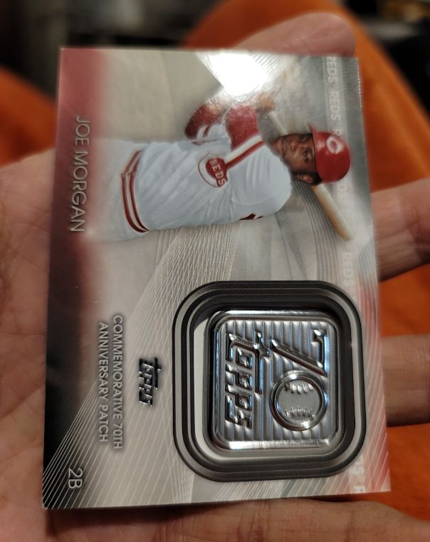 2021 Topps Series 1 70th Anniversary Logo Patch #70LP-JM Joe Morgan — front