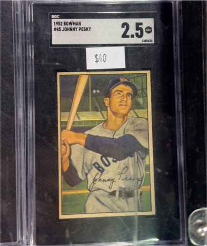 1952 Bowman #45 Johnny Pesky — front