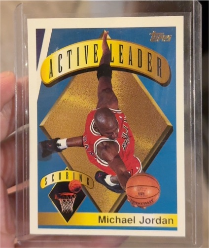 1995-96 Topps #1 Michael Jordan Active Leader Scoring — front