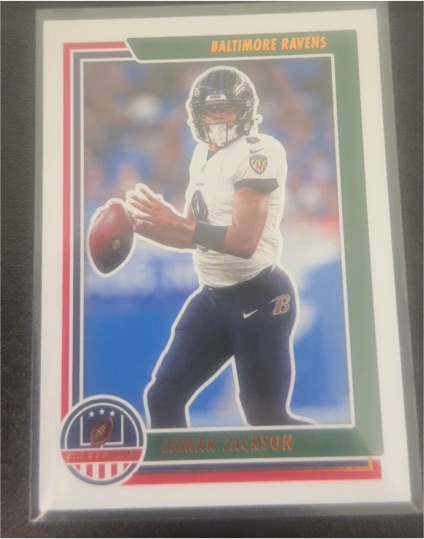 2021 Panini Chronicles Stars and Stripes #STS-LJA Lamar Jackson — front