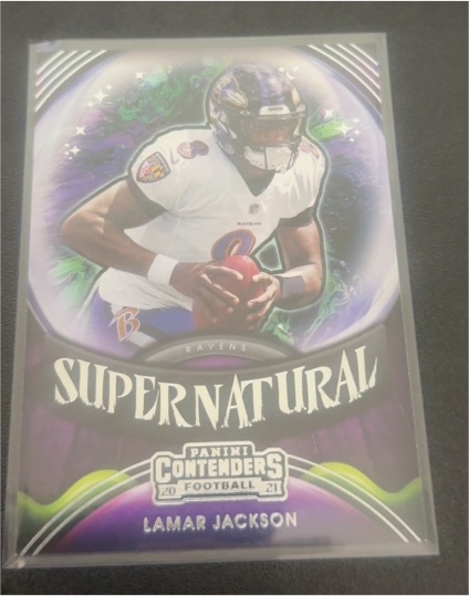 2021 Panini Contenders #SN-LJA Lamar Jackson Supernatural — front