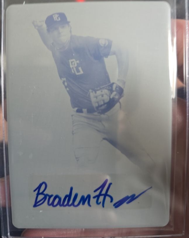 2023 Leaf Perfect Game #1/1 Braden Holloway Printing Plate Auto — front