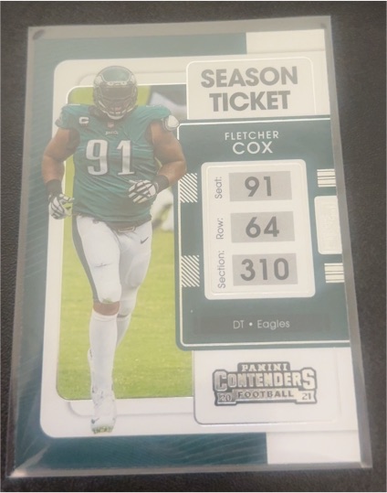 2021 Panini Contenders Football Season Ticket #91 Fletcher Cox — front