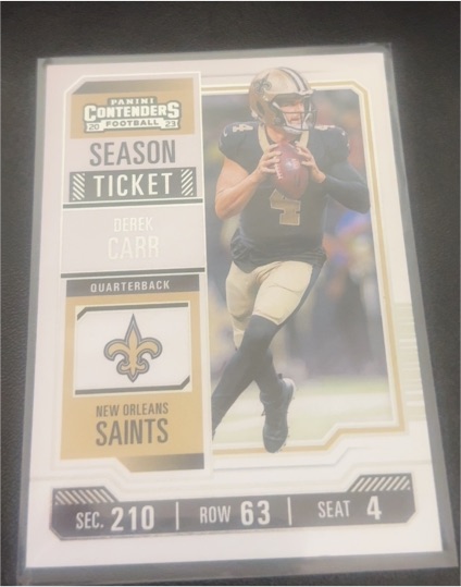 2023 Panini Contenders Season Ticket #72 Derek Carr — front