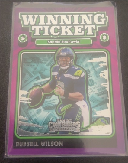 2021 Panini Contenders #WT-RWI Russell Wilson Winning Ticket — front