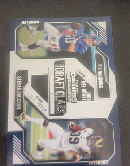 2024 Panini Contenders Historic Draft Class #21 Eli Manning, Steven Jackson — front