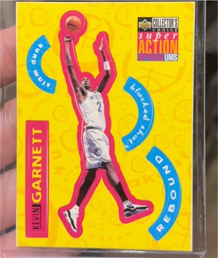 1996-97 Upper Deck Collector's Choice Super Action Stick Ums #S16 Kevin Garnett — front