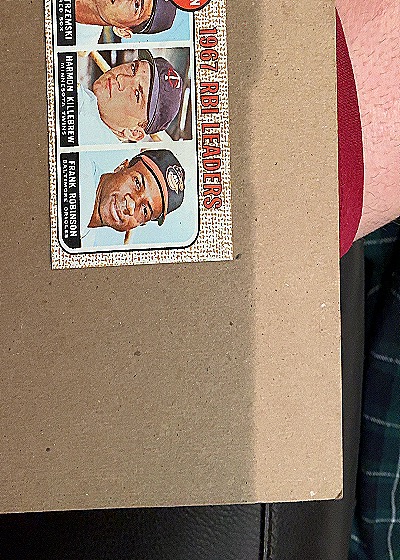 1968 Topps #5 1967 NL Home Run Leaders Hank Aaron, Willie McCovey, Ron Santo — front