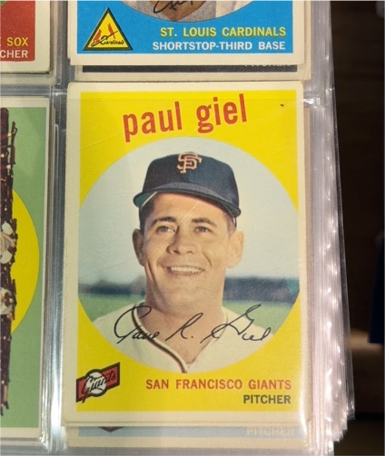 1959 Topps #9 Paul Giel — front