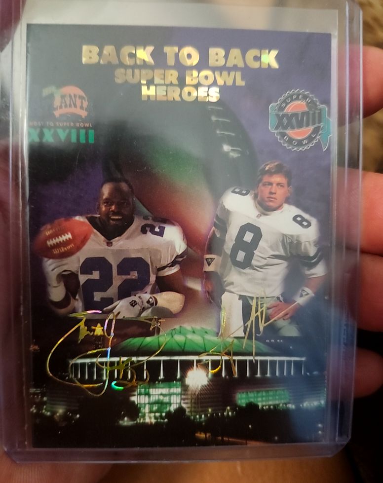 1994 Sports Stars USA #91 Emmitt Smith/Troy Aikman Back to Back Super Bowl Heroes — front