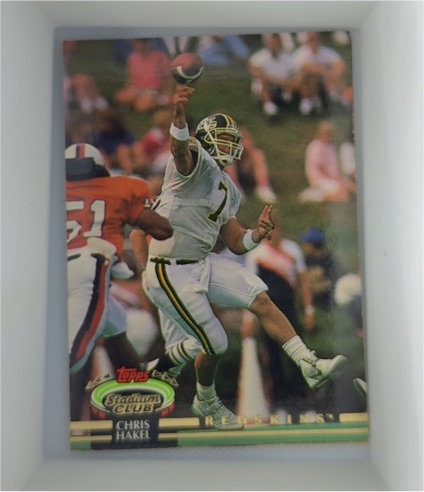 1991 Topps Stadium Club Chris Hakel Washington Redskins — front