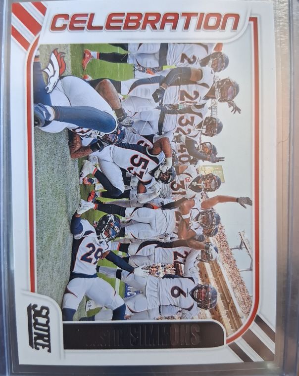 2023 Panini Score Celebration #8 Justin Simmons — front