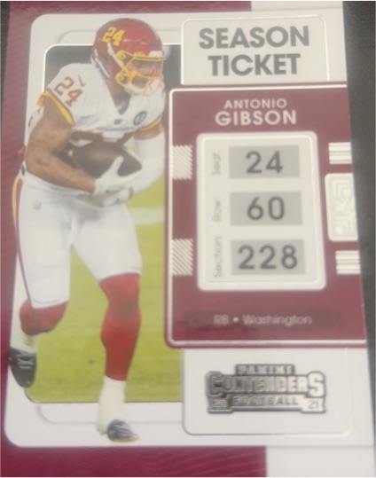 2021 Panini Contenders Football Season Ticket #ST-24 Antonio Gibson — front