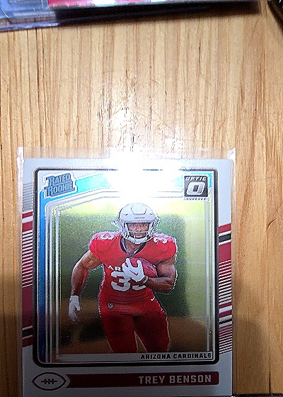 2024 Panini Donruss Rated Rookie Trey Benson #326 Optic Preview Holo Prizm — front