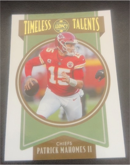 2022 Panini Legacy Timeless Talents #TT-1 Patrick Mahomes II — front