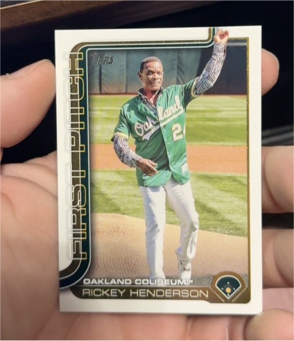 2025 Topps Series 2 #FP2-3 Rickey Henderson First Pitch — front