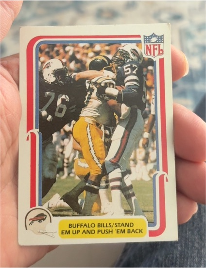1980 Fleer Team Action #6 Buffalo Bills Stand Em Up and Push Em Back — front