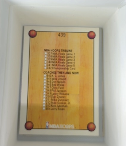 1990-91 Hoops #439 Checklist — front