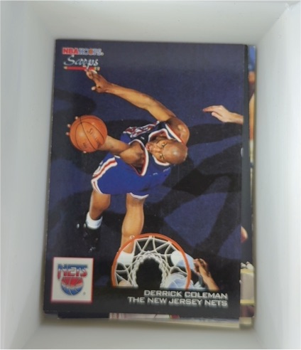 1993-94 NBA Hoops Scoops #HS17 Derrick Coleman — front