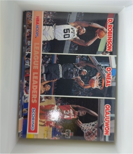 1994-95 NBA Hoops #257 League Leaders David Robinson Shaquille O'Neal Hakeem Olajuwon — front