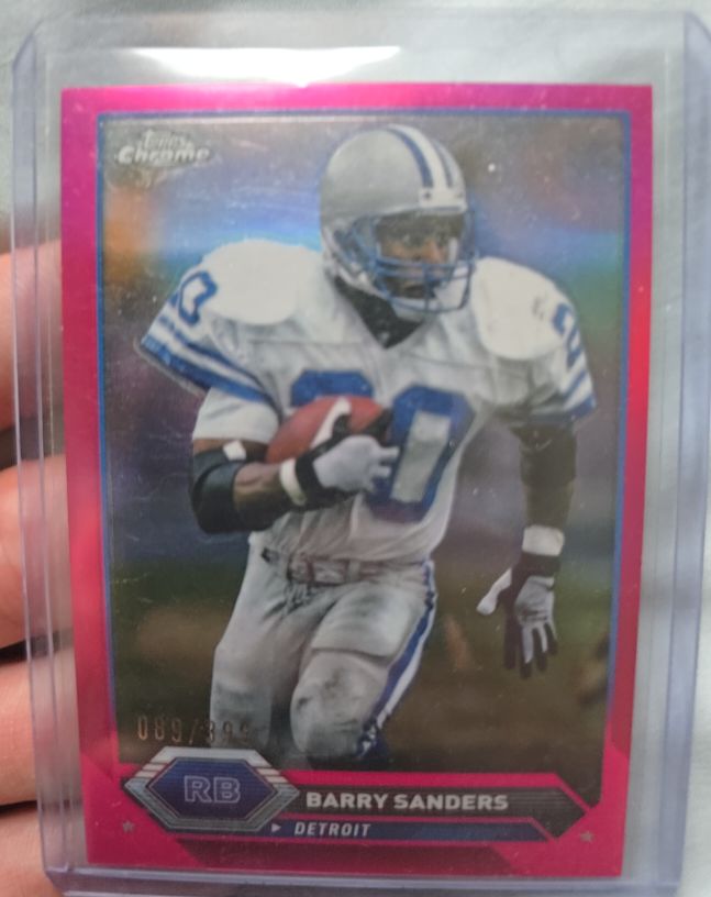 2023 Topps Composite #9 Barry Sanders Topps Chrome Pink Refractor — front