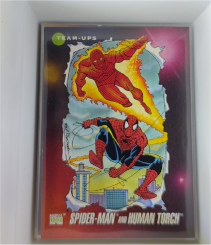 1992 Impel Marvel Universe #71 Spider-Man and Human Torch — front